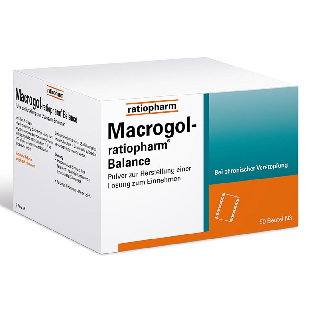 Macrogol-Ratiopharm Balance Plv.Z.H.E.L.Z.Einn. (50 stk)