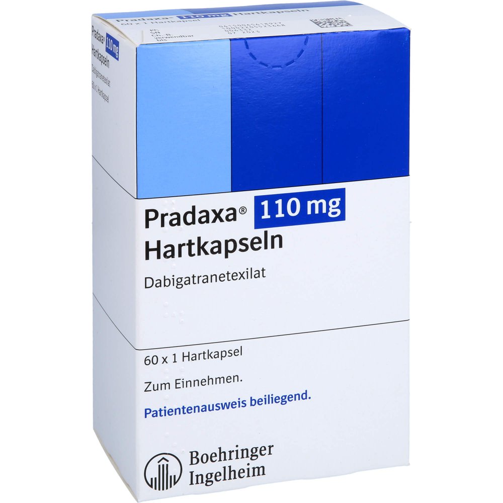 Das Produktfoto zeigt Pradaxa 110 Mg Hartkapseln (60 stk) PZN 06561892
