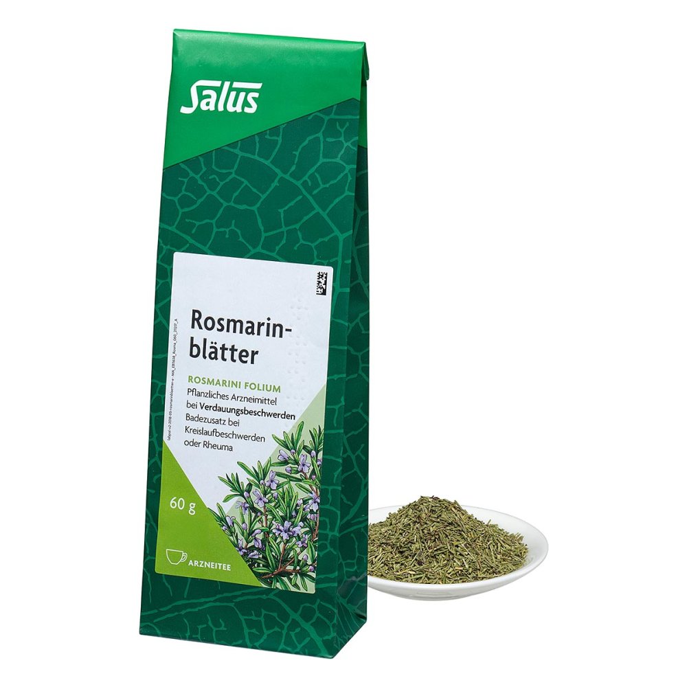 Das Produktfoto zeigt Rosmarinblätter Arzneitee Rosmarini Folium Salus (60 g) PZN 06576474
