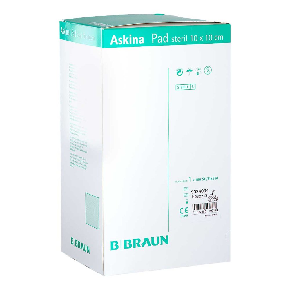 Askina Pad Wundauflage 10x10 Cm Nicht Haftend (100 stk)