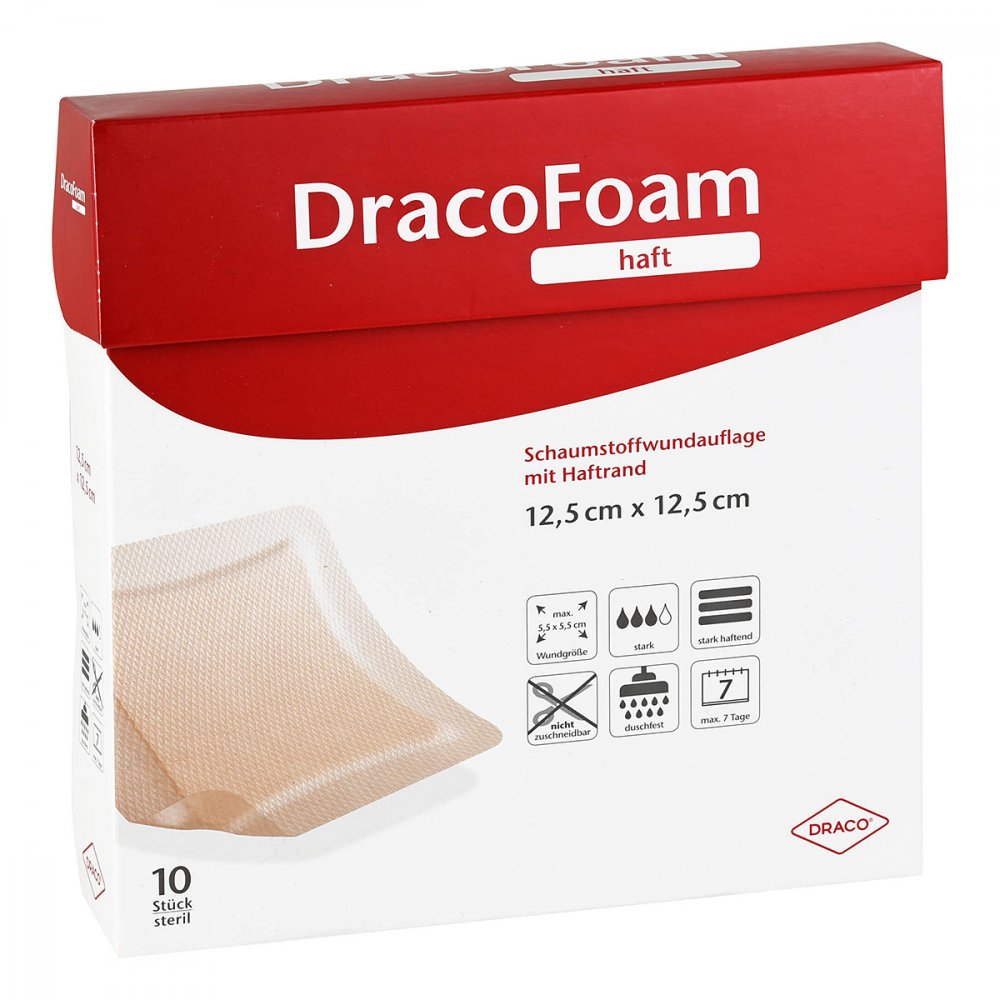 Dracofoam Haft Schaumstoff Wundaufl.12,5x12,5 Cm (10 stk)