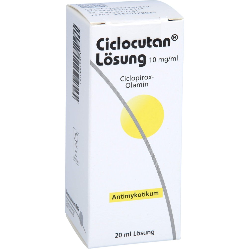 Das Produktfoto zeigt Ciclocutan Lösung (20 ml) PZN 06728731