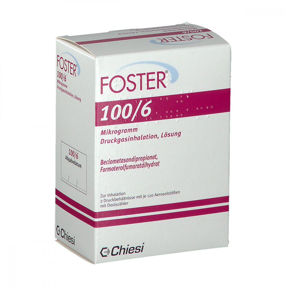 Foster 100/6 Μg 120 Hub Dosieraerosol (2 stk)