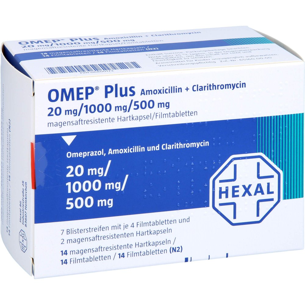 Omep Plus Amoxicillin + Clarithromycin Kombipack. (1 Pck)