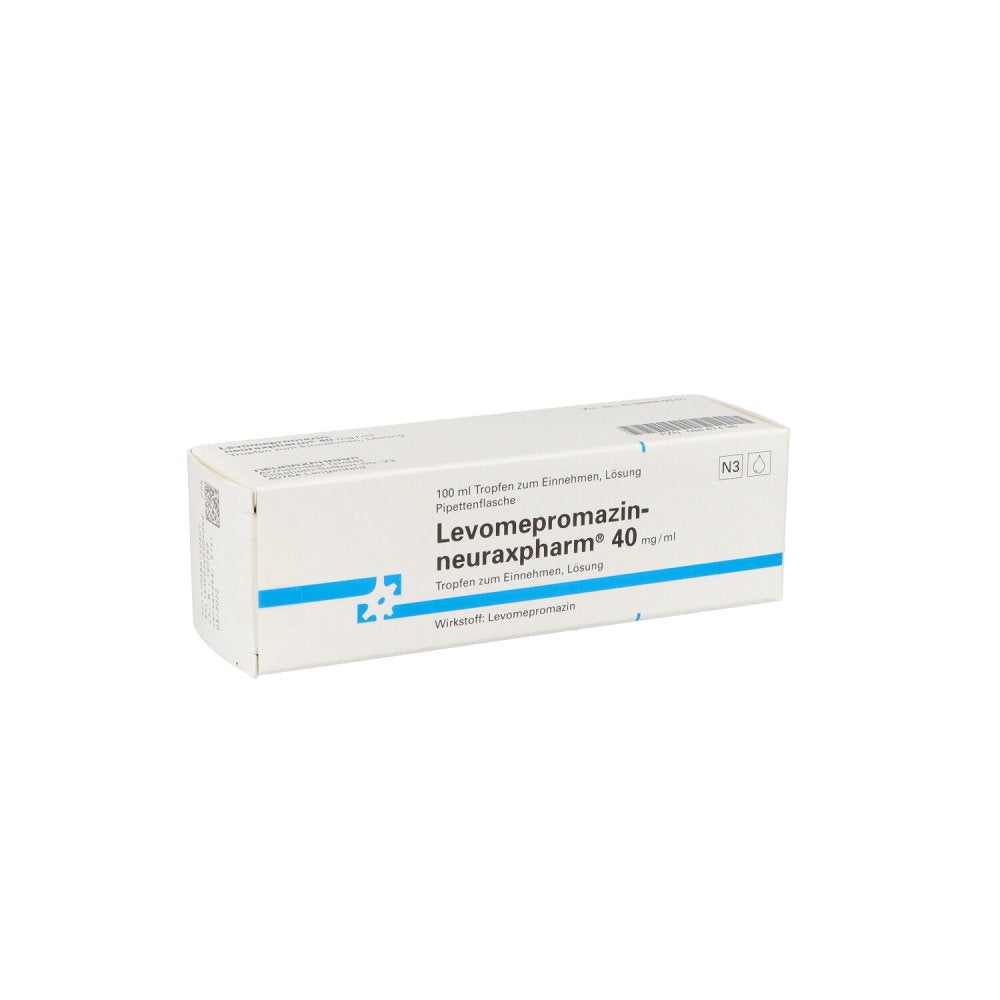 Das Produktfoto zeigt Levomepromazin-Neuraxpharm 40 Mg/Ml Tropf.Z.Einn. (100 ml) PZN 06867496