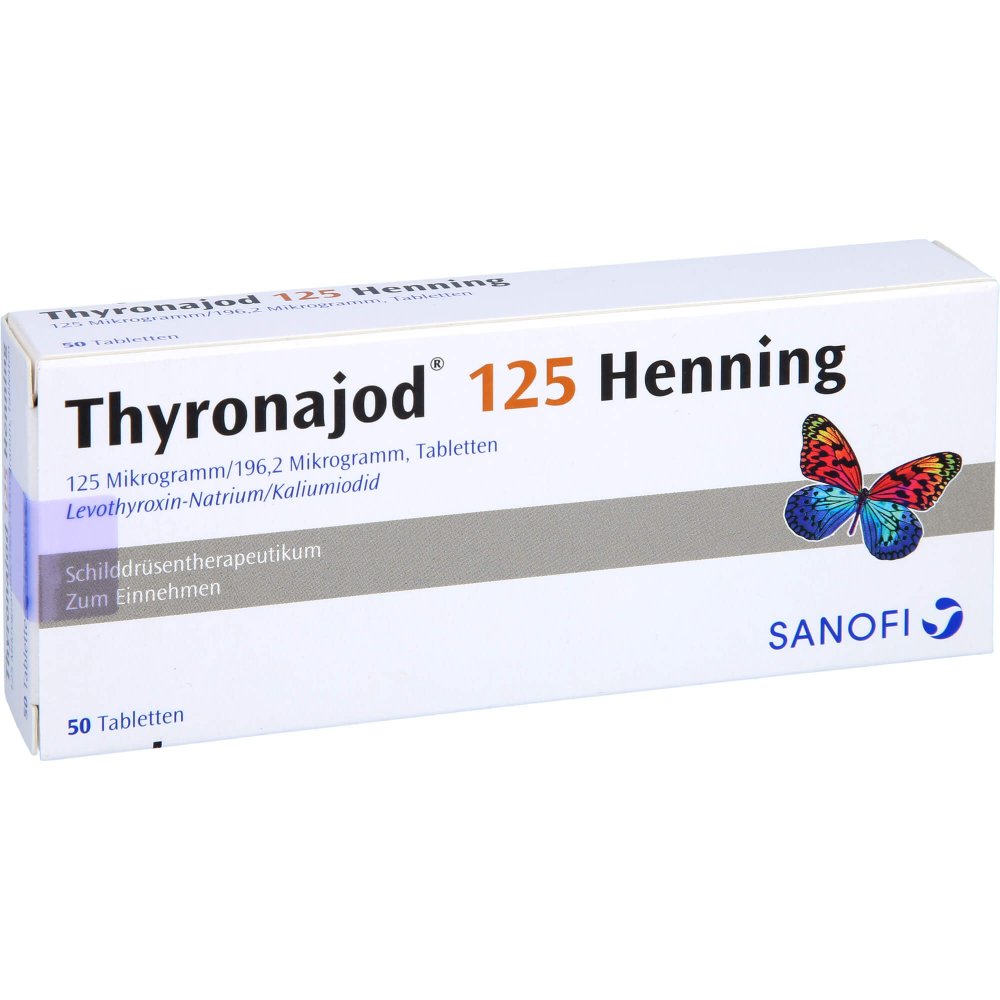 Das Produktfoto zeigt Thyronajod 125 Henning Tabletten (50 stk) PZN 06882308