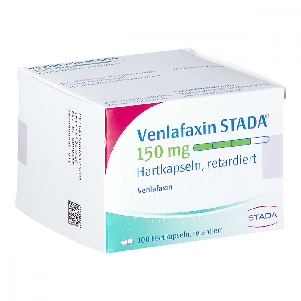 Das Produktfoto zeigt Venlafaxin Stada 150 Mg Hartkapseln Retardiert (100 stk) PZN 06912328