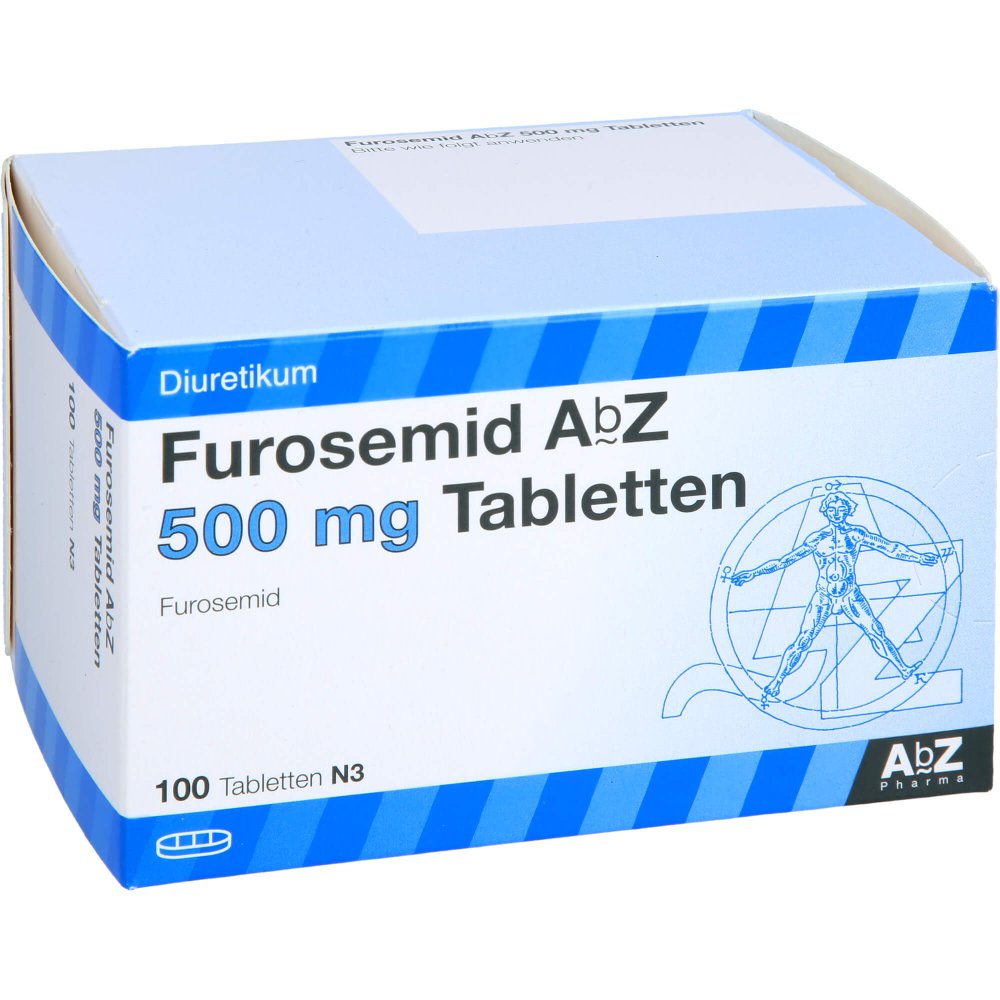 Das Produktfoto zeigt Furosemid Abz 500 Mg Tabletten (100 stk) PZN 06938782
