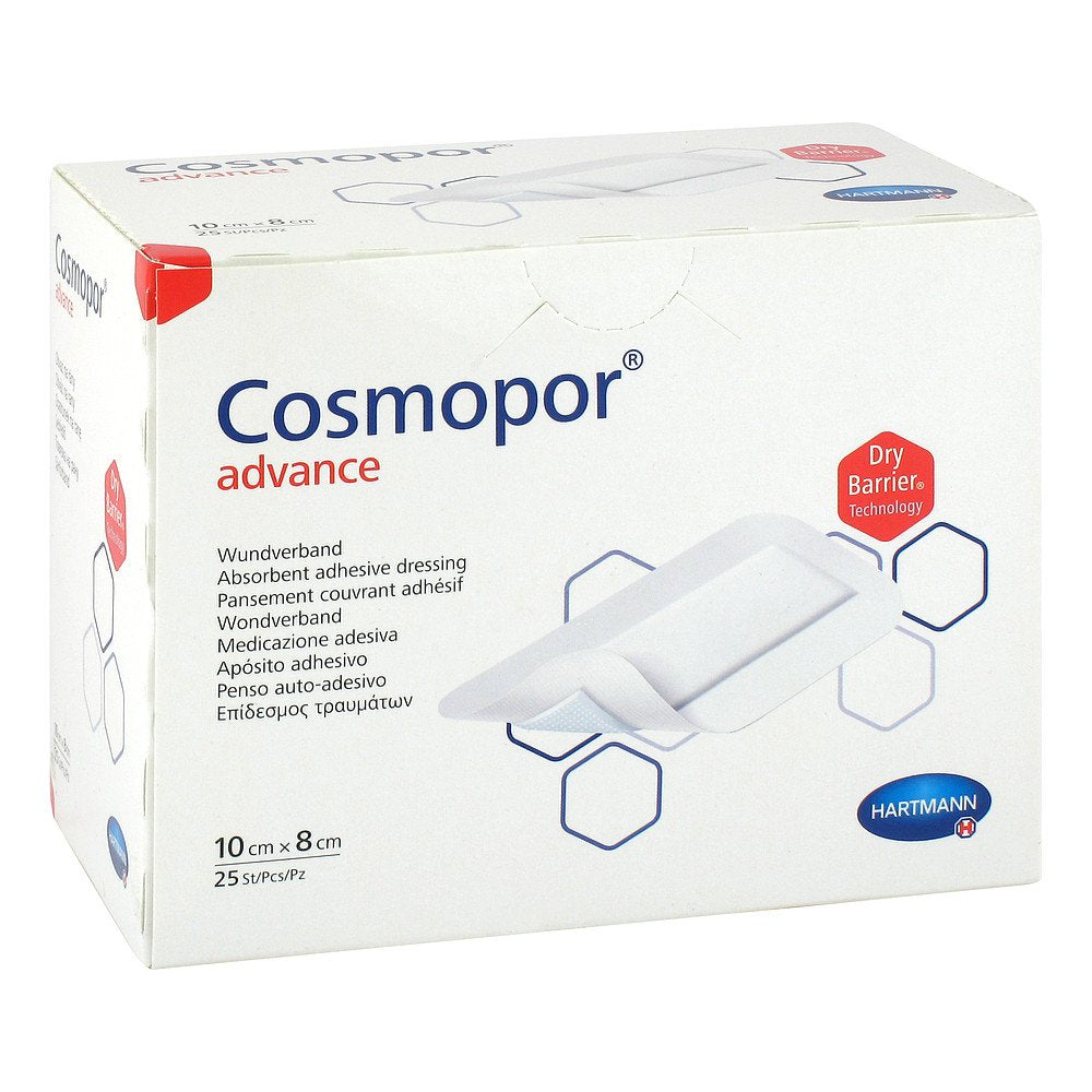 Das Produktfoto zeigt Cosmopor Advance Wundverband 8x10 Cm (25 stk) PZN 06941583