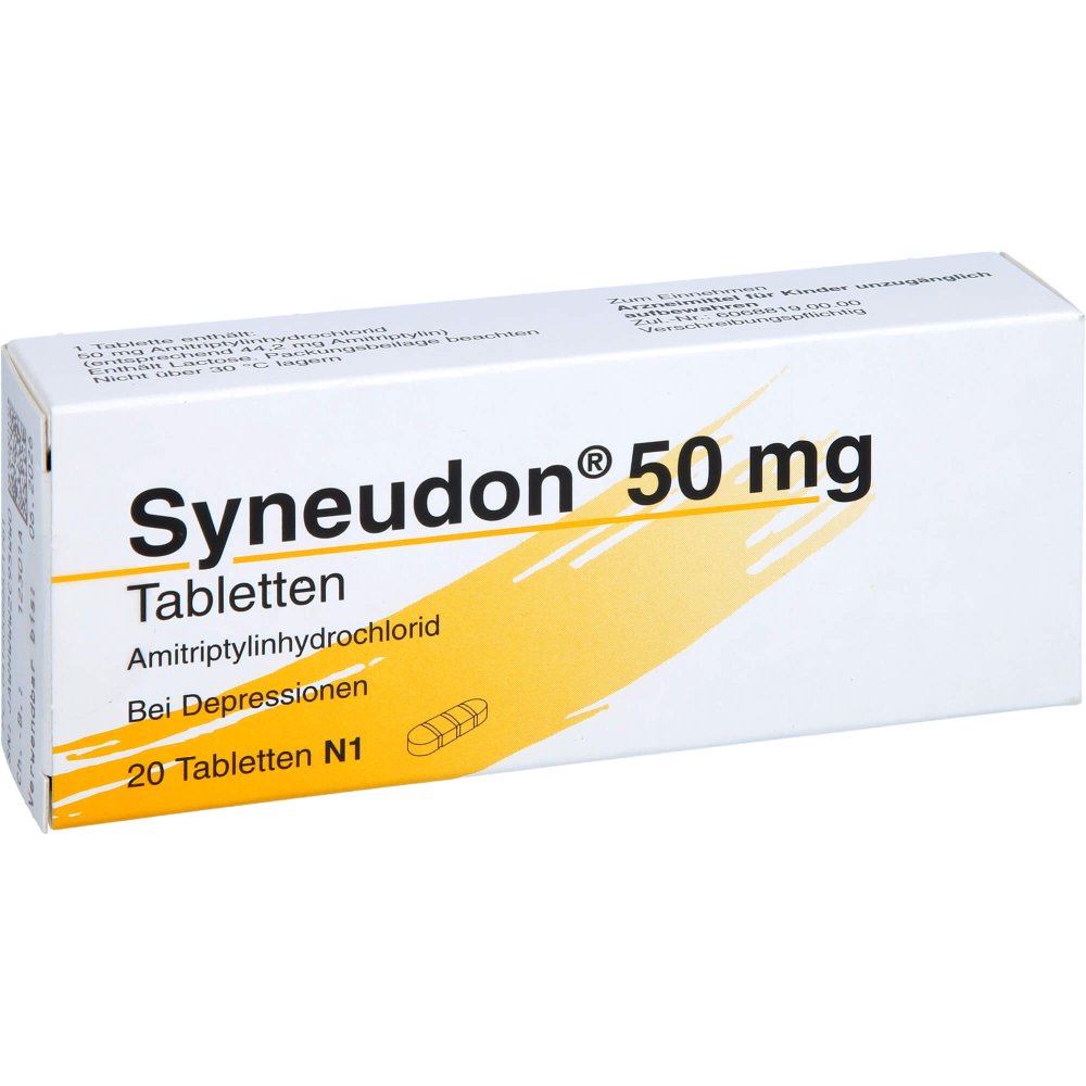 Das Produktfoto zeigt Syneudon 50 Mg Tabletten (20 stk) PZN 06957176