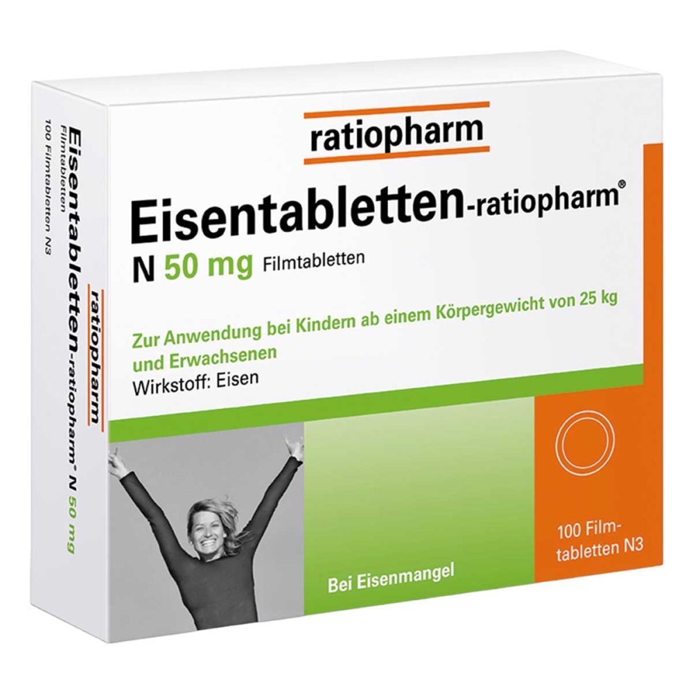 Eisentabletten-Ratiopharm N 50 Mg Filmtabletten (100 stk)