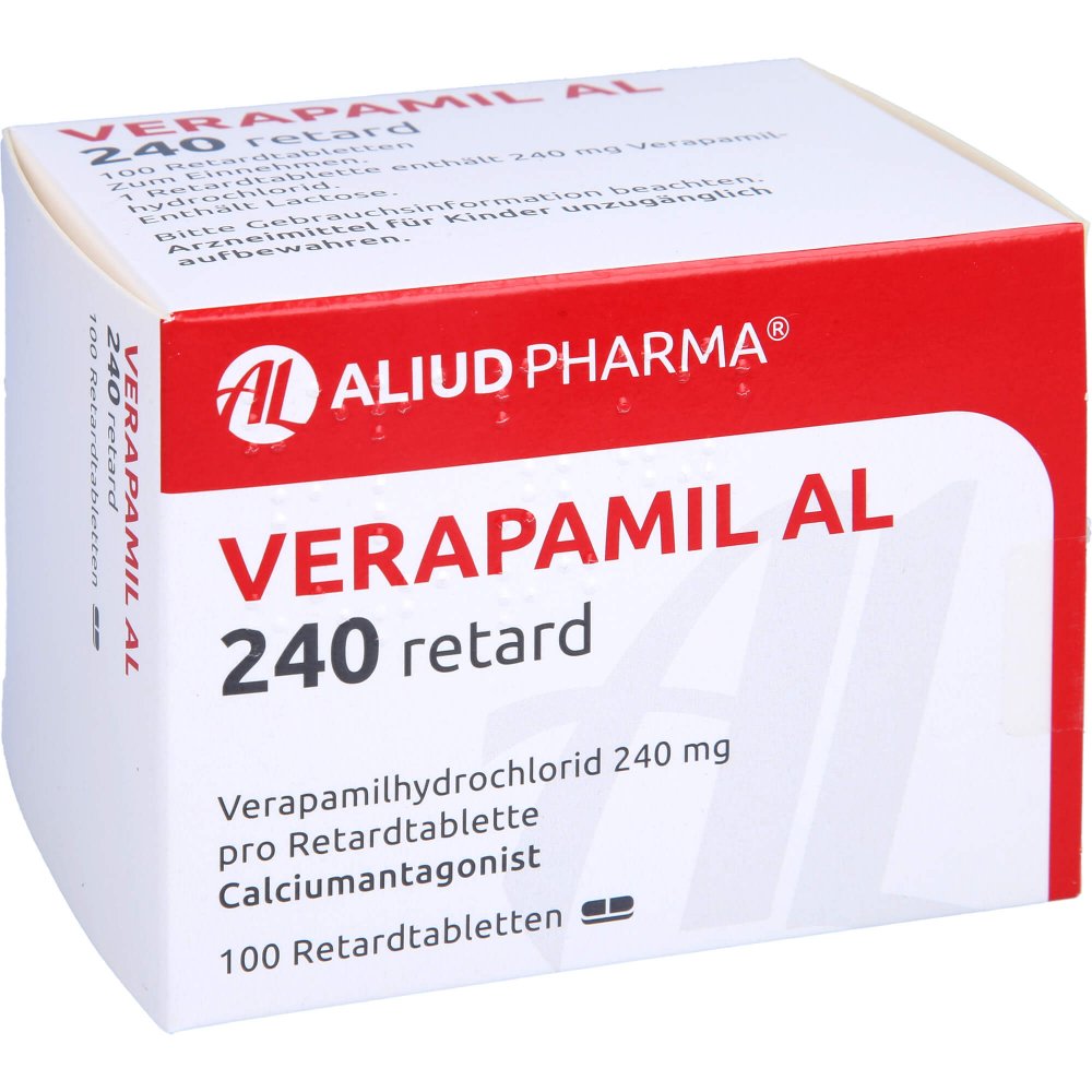 Das Produktfoto zeigt Verapamil Al 240 Retardtabletten (100 stk) PZN 06967335