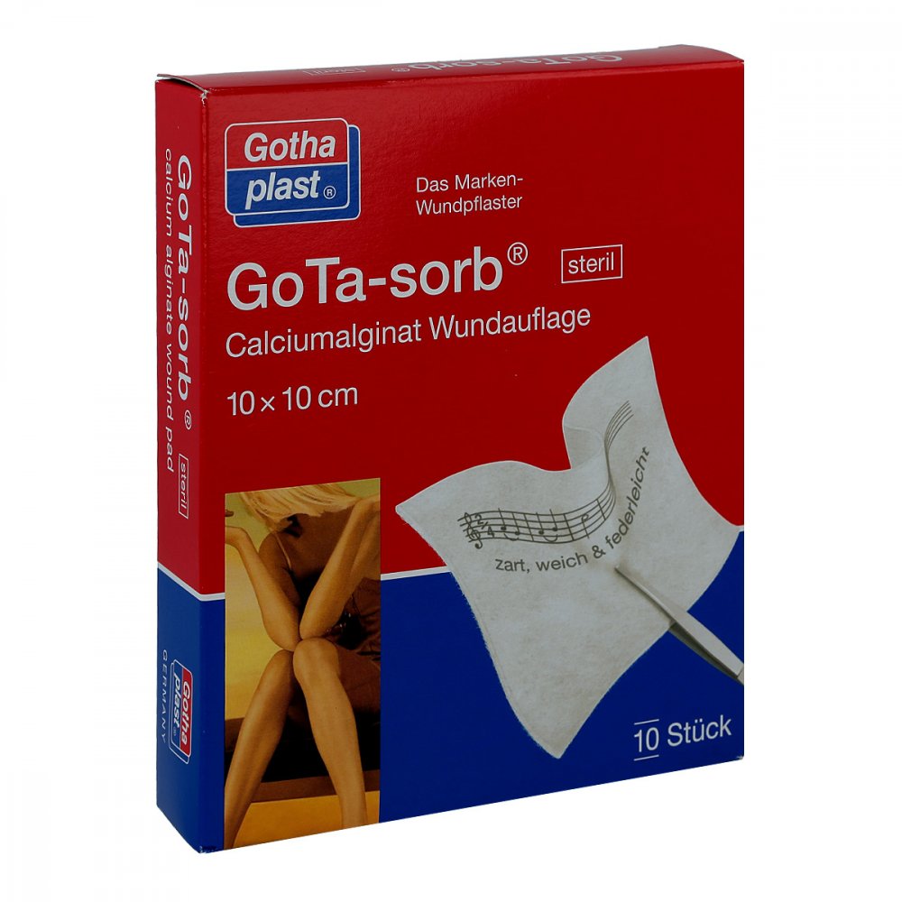 Das Produktfoto zeigt Gota Sorb Steril 10x10 Cm (10 stk) PZN 06979628