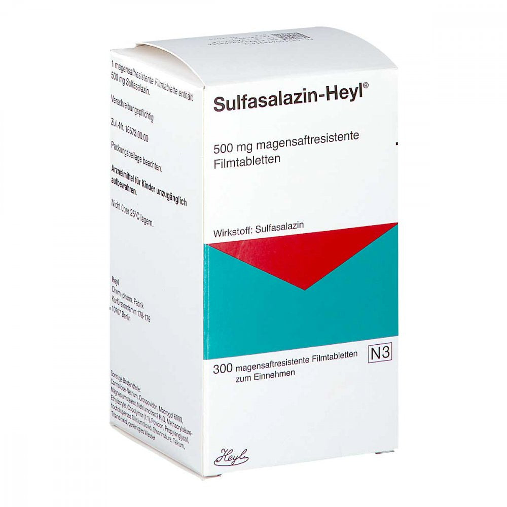 Das Produktfoto zeigt Sulfasalazin-Heyl Magensaftres.Filmtabletten (300 stk) PZN 06983541