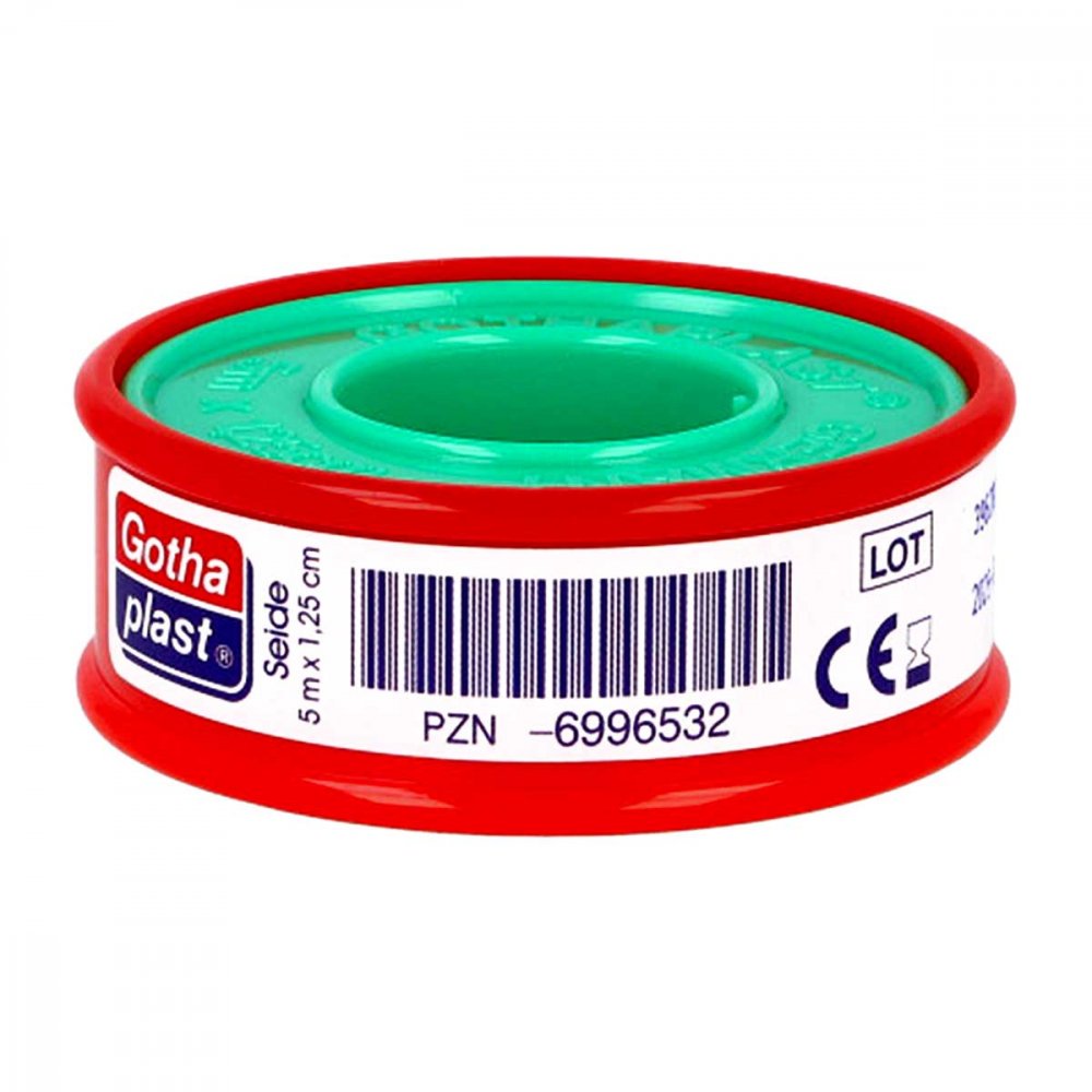 Das Produktfoto zeigt Gotha Silk Heftpfl.Seide 1,25 Cmx5 M (1 stk) PZN 06996532