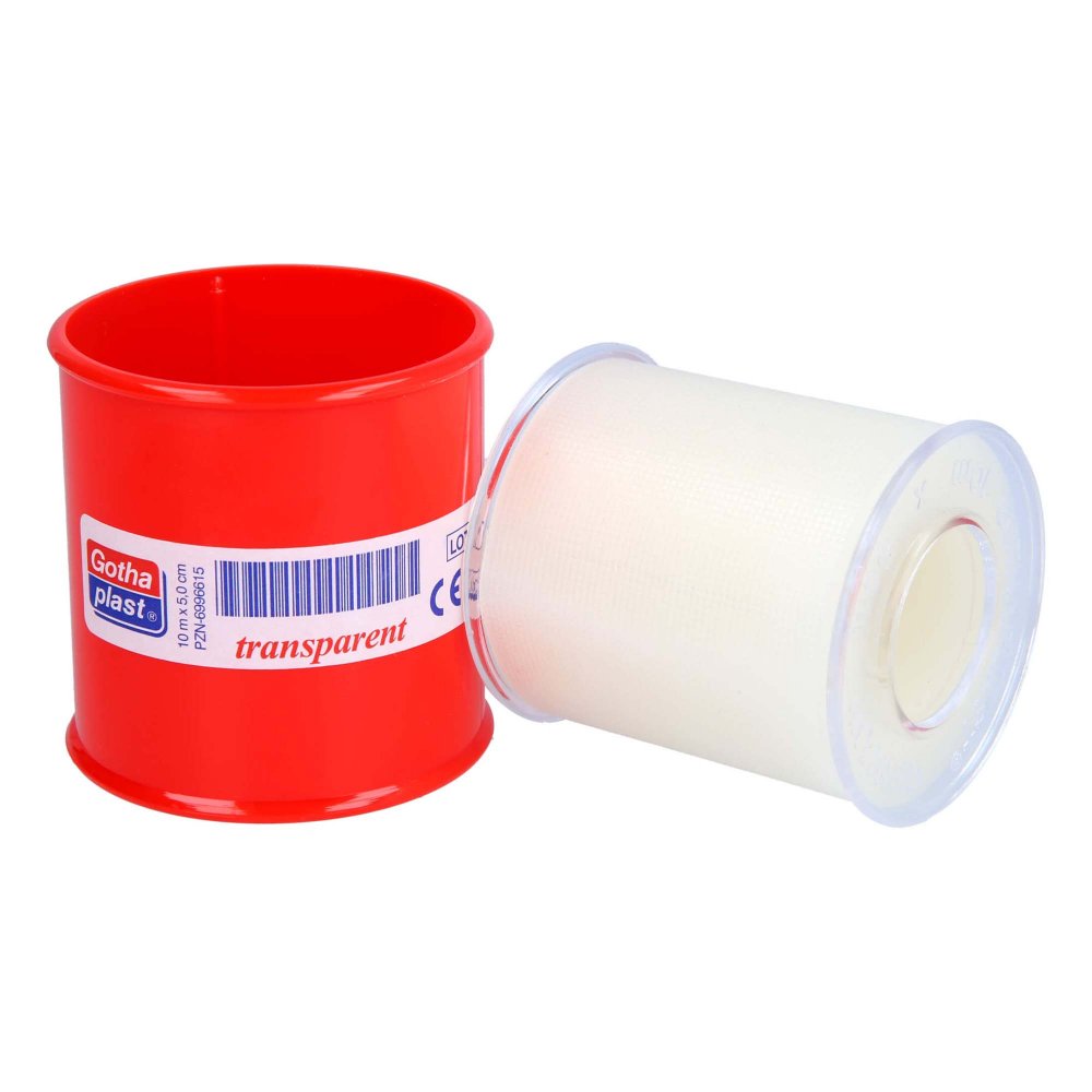 Das Produktfoto zeigt Gotha Flex Heftpfl.Transp.5 Cmx10 M (1 stk) PZN 06996615