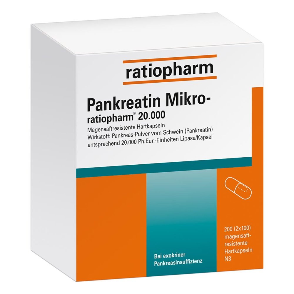 Pankreatin Mikro-Ratio.20.000 Magensaftr.Hartkaps. (200 stk)