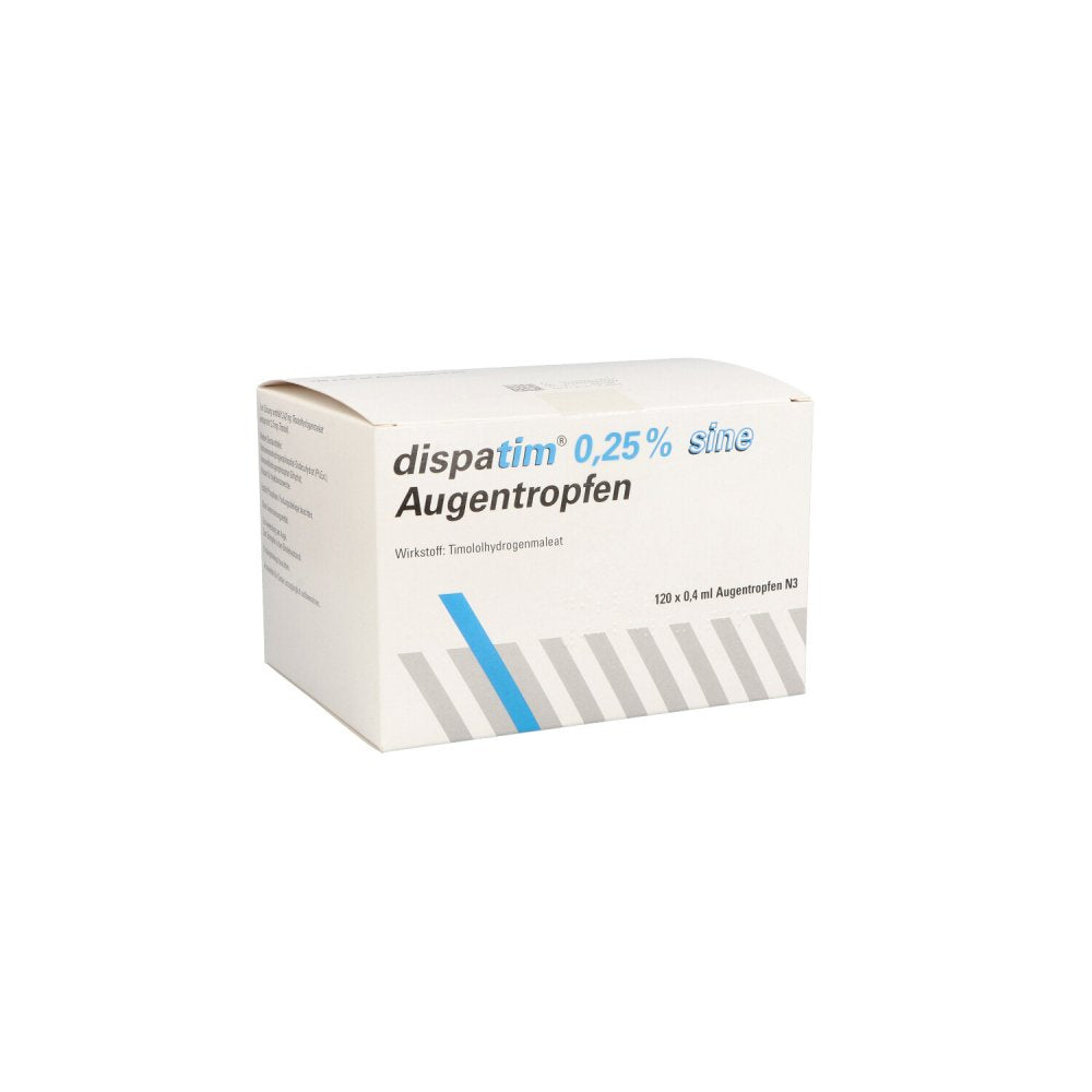 Das Produktfoto zeigt Dispatim 0,25% Sine Augentropfen (120X0.4 ml) PZN 07113925