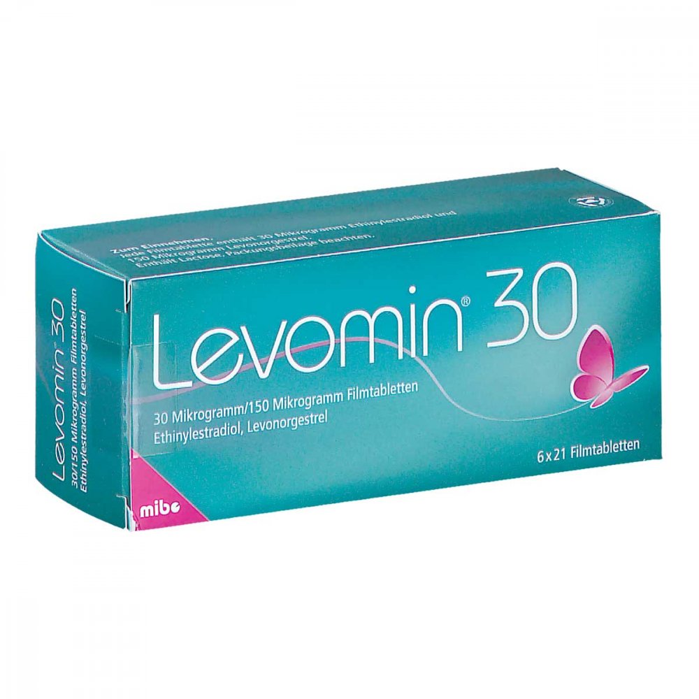 Levomin 30 30 Mikrogramm/150 Mikrogramm Filmtabl. (6X21 stk)