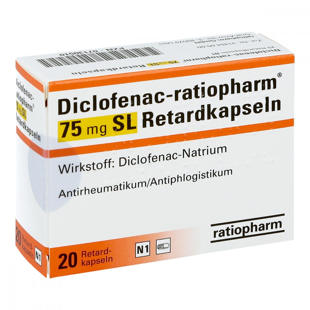 Diclofenac-Ratiopharm 75 Mg Sl Retardkapseln (20 stk)