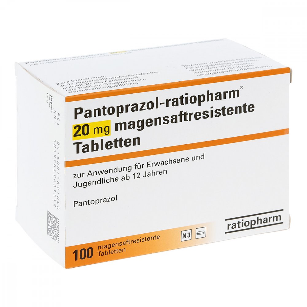 Pantoprazol-Ratiopharm 20 Mg Magensaftr.Tabletten (100 stk)