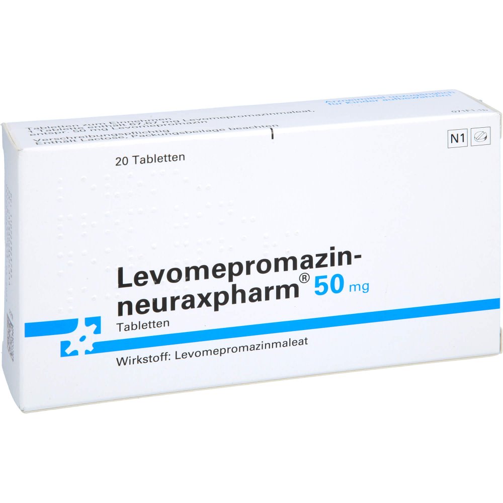 Das Produktfoto zeigt Levomepromazin-Neuraxpharm 50 Mg Tabletten (20 stk) PZN 07229237