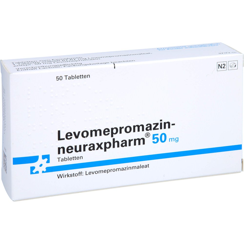 Das Produktfoto zeigt Levomepromazin-Neuraxpharm 50 Mg Tabletten (50 stk) PZN 07229243