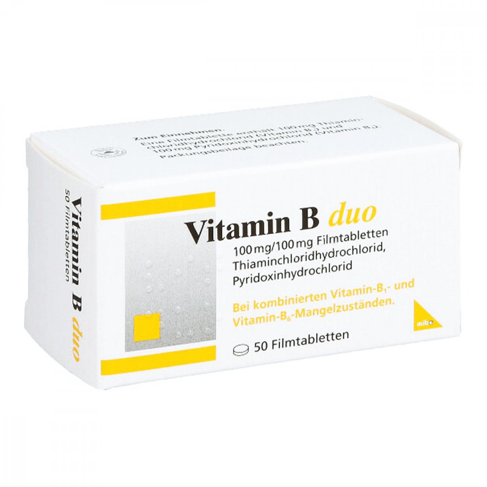 Das Produktfoto zeigt Vitamin B Duo Filmtabletten (50 stk) PZN 07233664