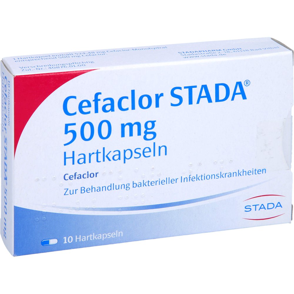Das Produktfoto zeigt Cefaclor Stada 500 Mg Hartkapseln (10 stk) PZN 07273534