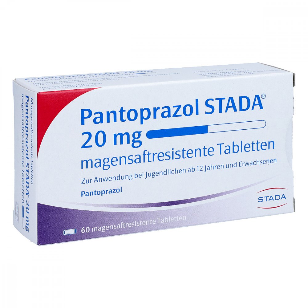 Das Produktfoto zeigt Pantoprazol Stada 20 Mg Magensaftres.Tabletten (60 stk) PZN 07306009