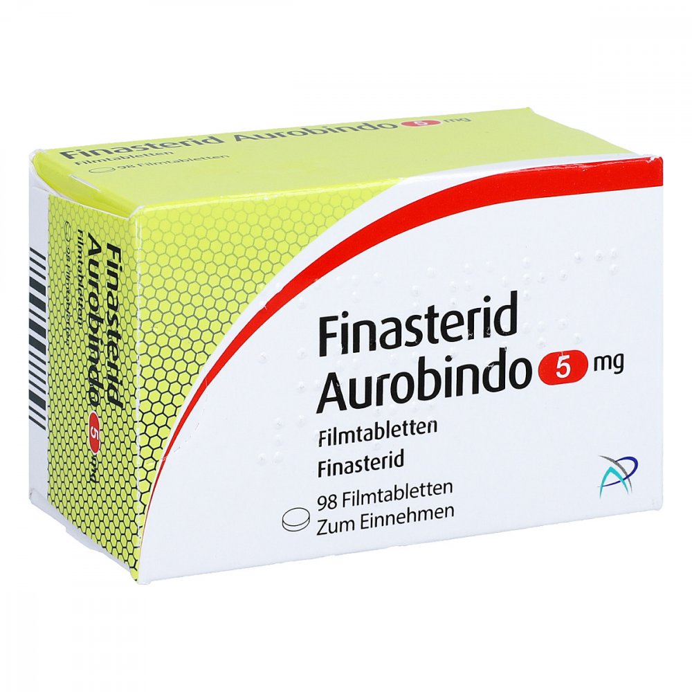 Das Produktfoto zeigt Finasterid Aurobindo 5 Mg Filmtabletten (98 stk) PZN 07335459