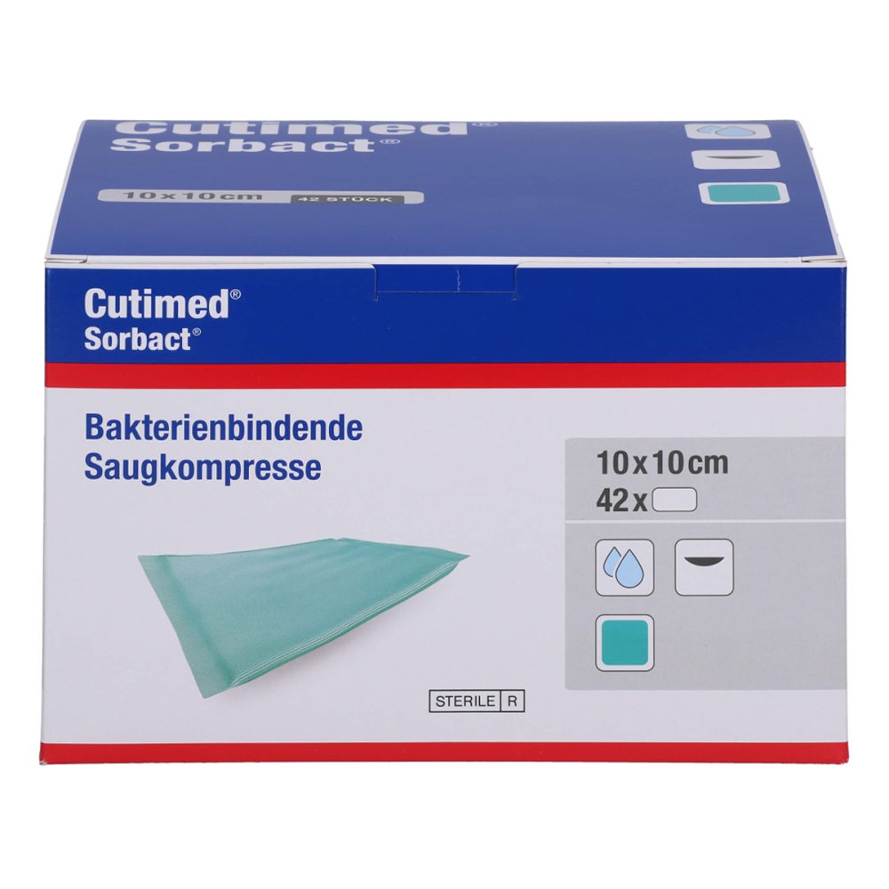 Cutimed Sorbact Saugkompressen 10x10 Cm (42 stk)