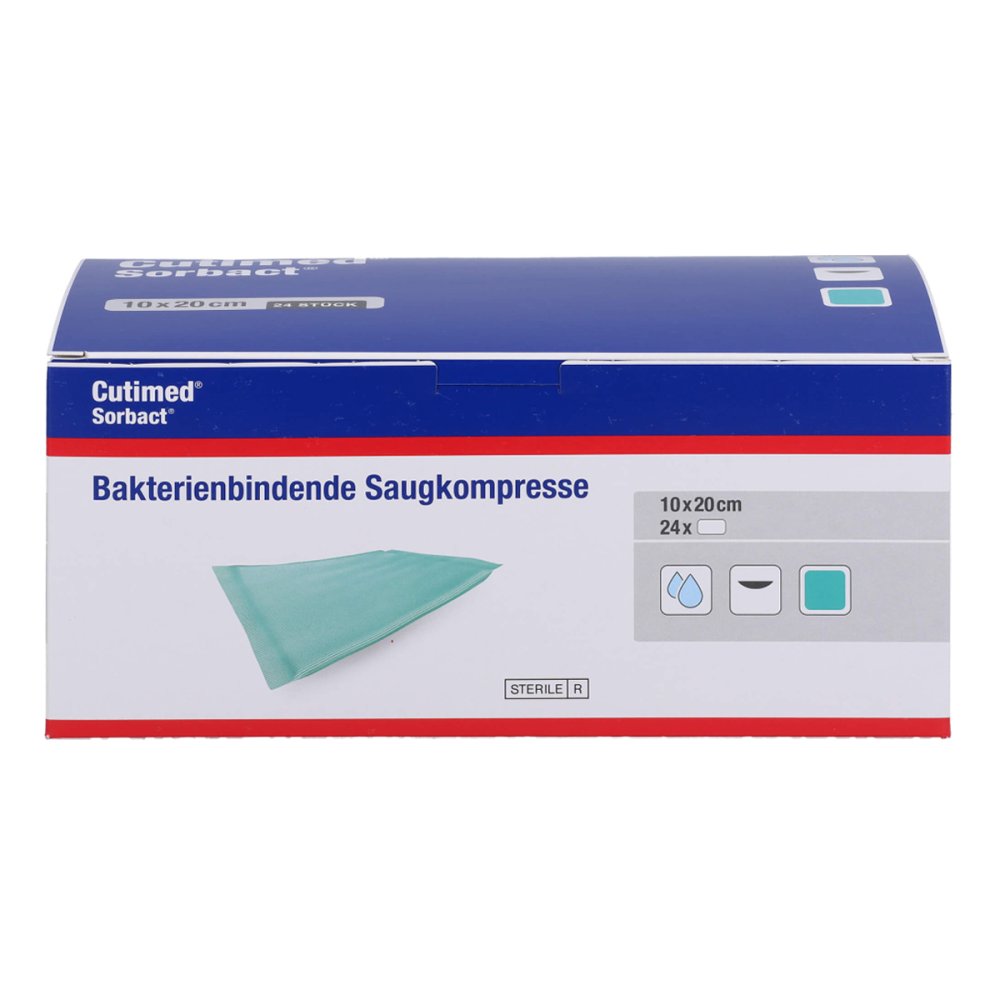 Cutimed Sorbact Saugkompressen 10x20 Cm (24 stk)