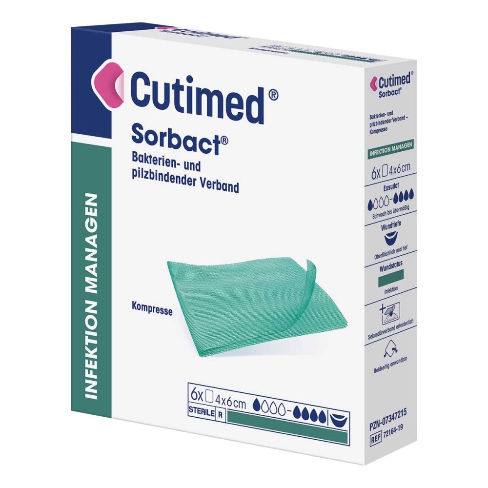 Cutimed Sorbact Kompressen 4x6 Cm (6 stk)