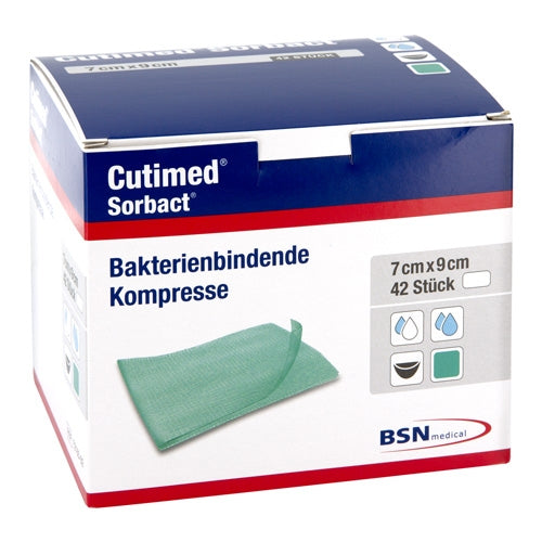 Cutimed Sorbact Kompressen 7x9 Cm (42 stk)