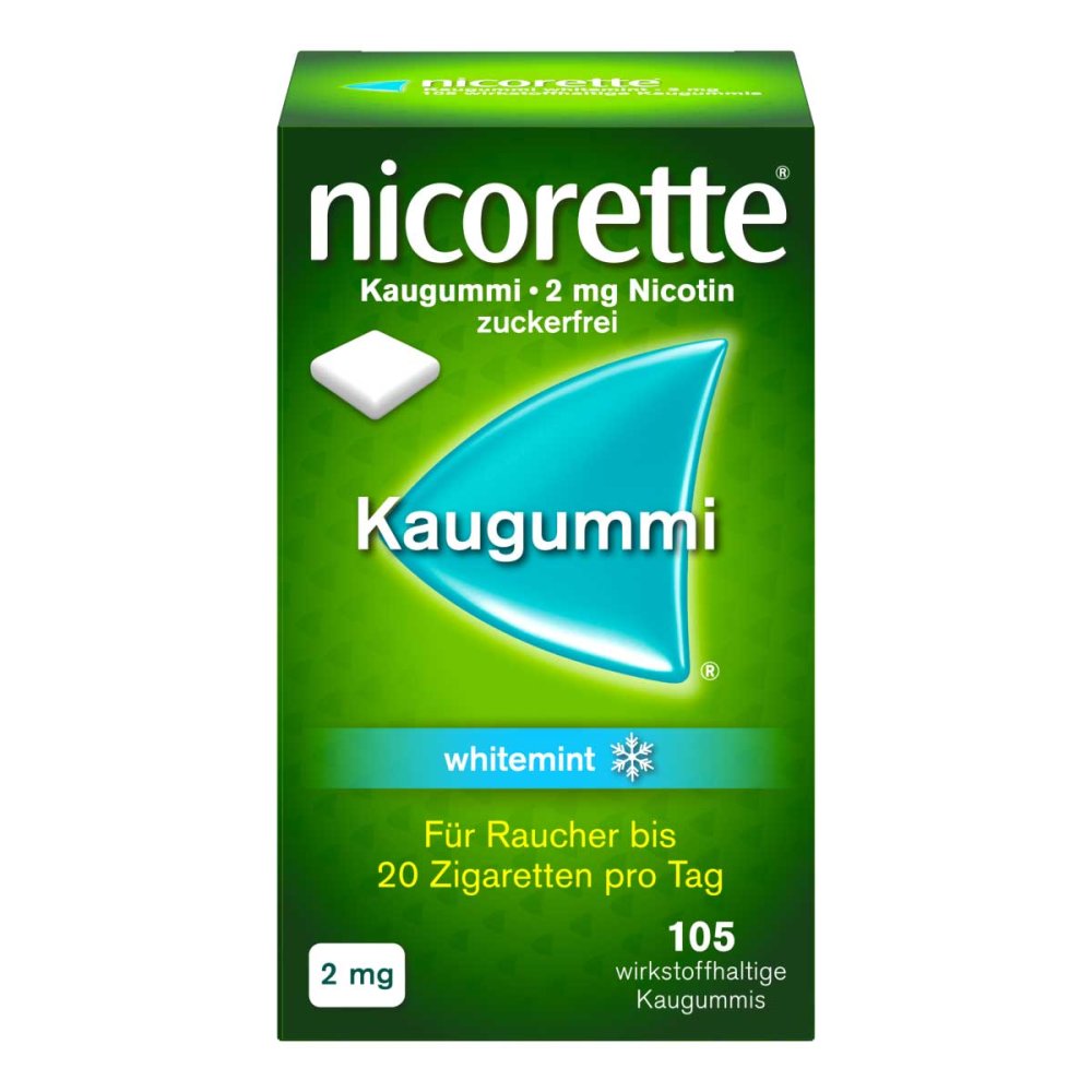 Nicorette Kaugummi 2 Mg Whitemint (105 stk)