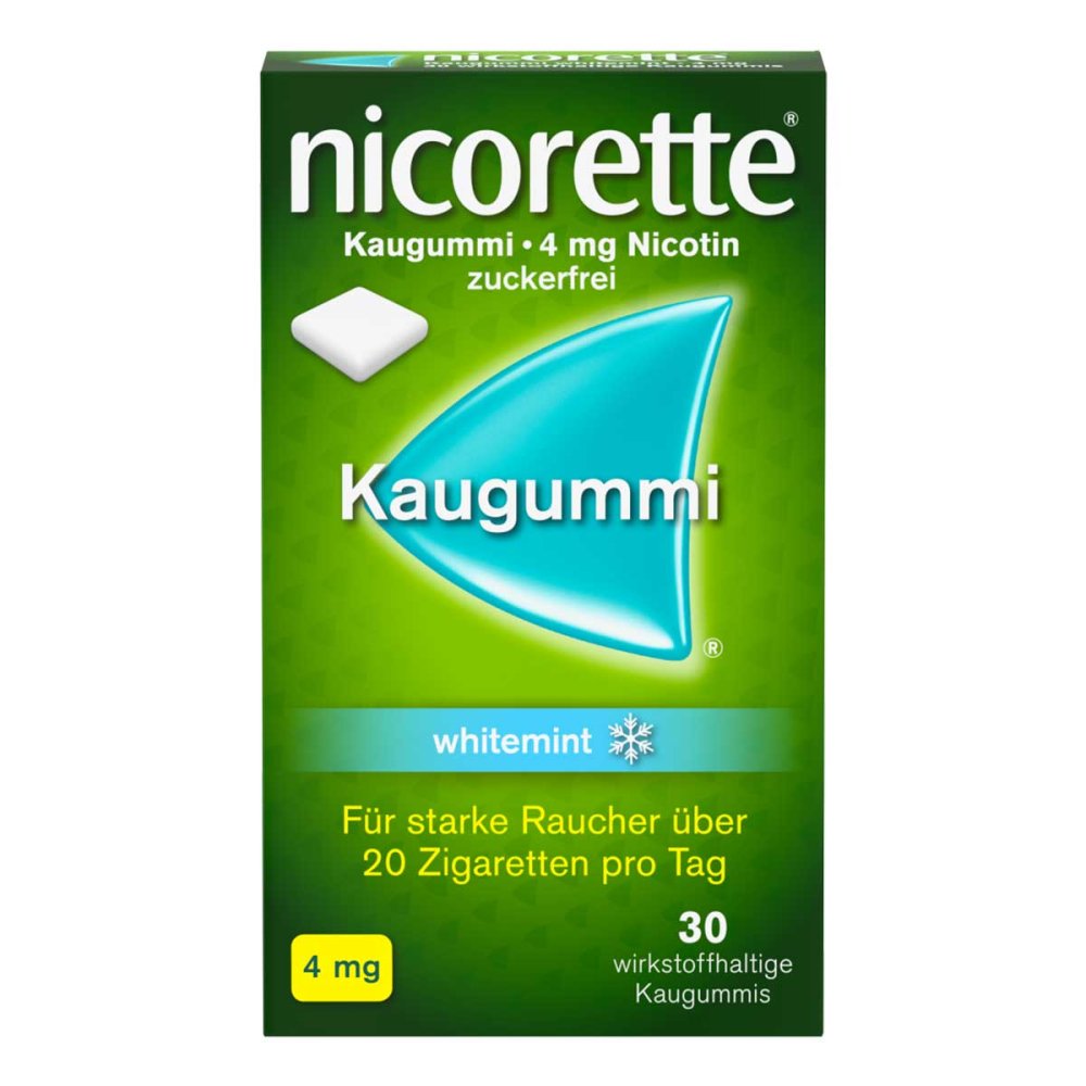 Nicorette Kaugummi 4 Mg Whitemint (30 stk)