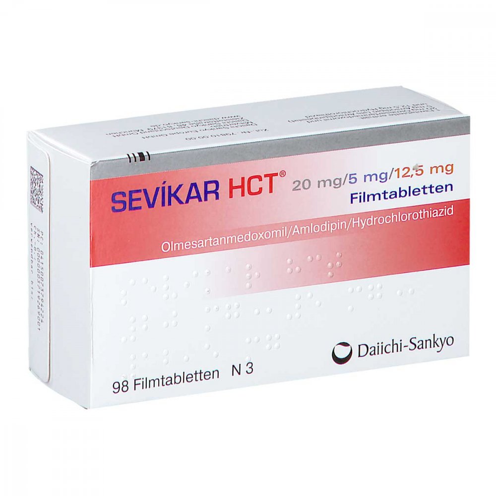 Sevikar Hct 20 Mg/5 Mg/12,5 Mg Filmtabletten (98 stk)