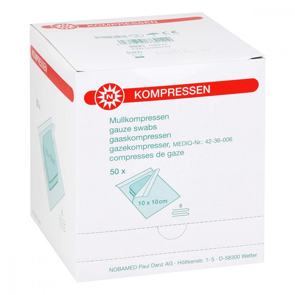 Mullkompressen 10x10 Cm Steril 8fach (50X2 stk)