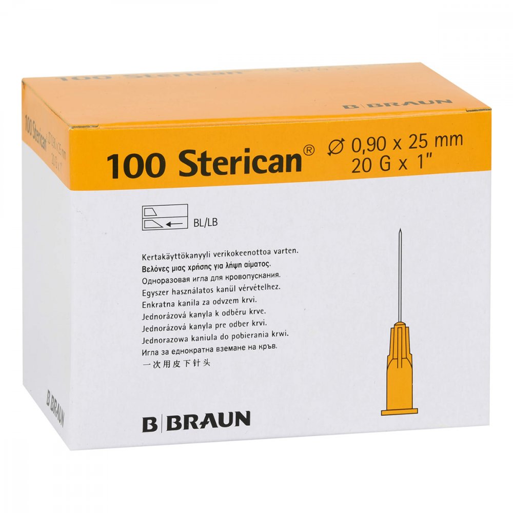 Das Produktfoto zeigt Sterican Kanülen 20 Gx1 0,9x25 Mm (100 stk) PZN 07463246