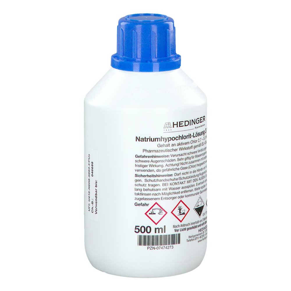 Natriumhypochlorit-Lsg.3% Chlor Aktiv M.Prüfzer. (500 ml)
