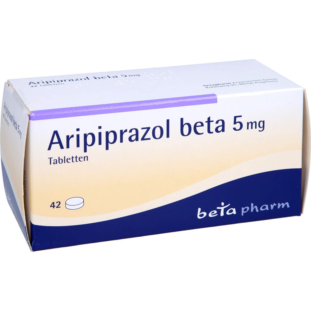 Das Produktfoto zeigt Aripiprazol Beta 5 Mg Tabletten (42 stk) PZN 07504560