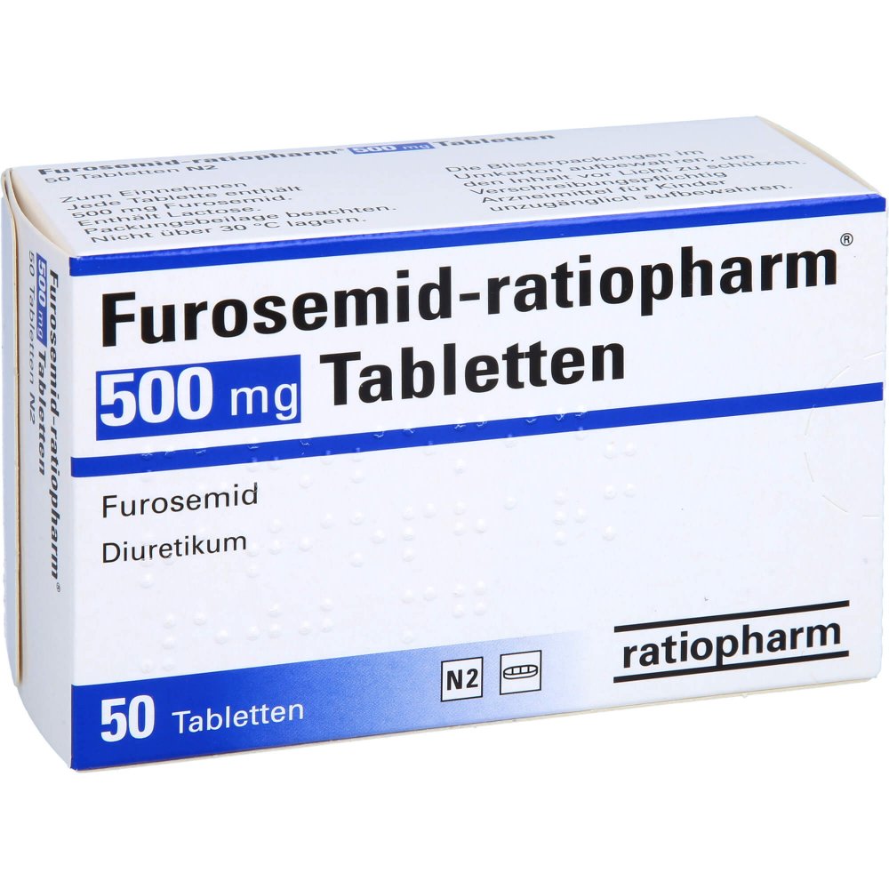 Das Produktfoto zeigt Furosemid-Ratiopharm 500 Mg Tabletten (50 stk) PZN 07516675