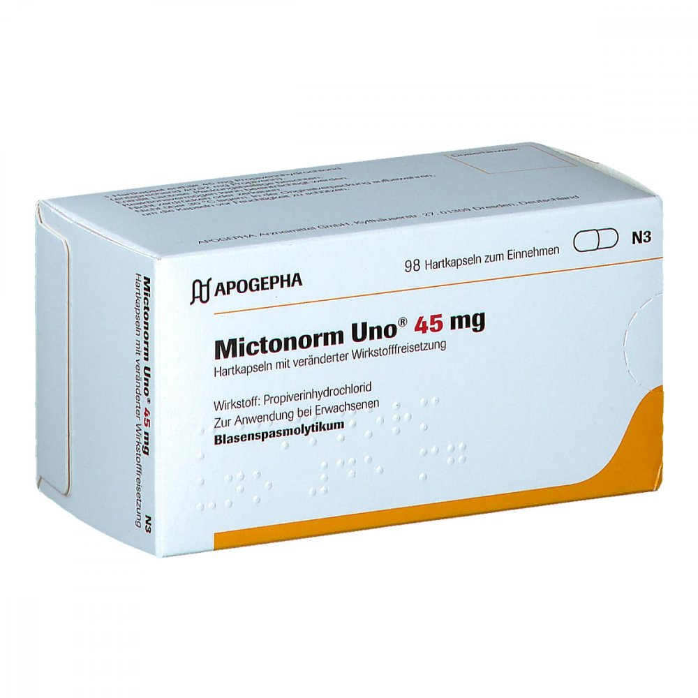 Mictonorm Uno 45 Mg Hartk.M.Veränd.Wirkst.-Frs. (98 stk)