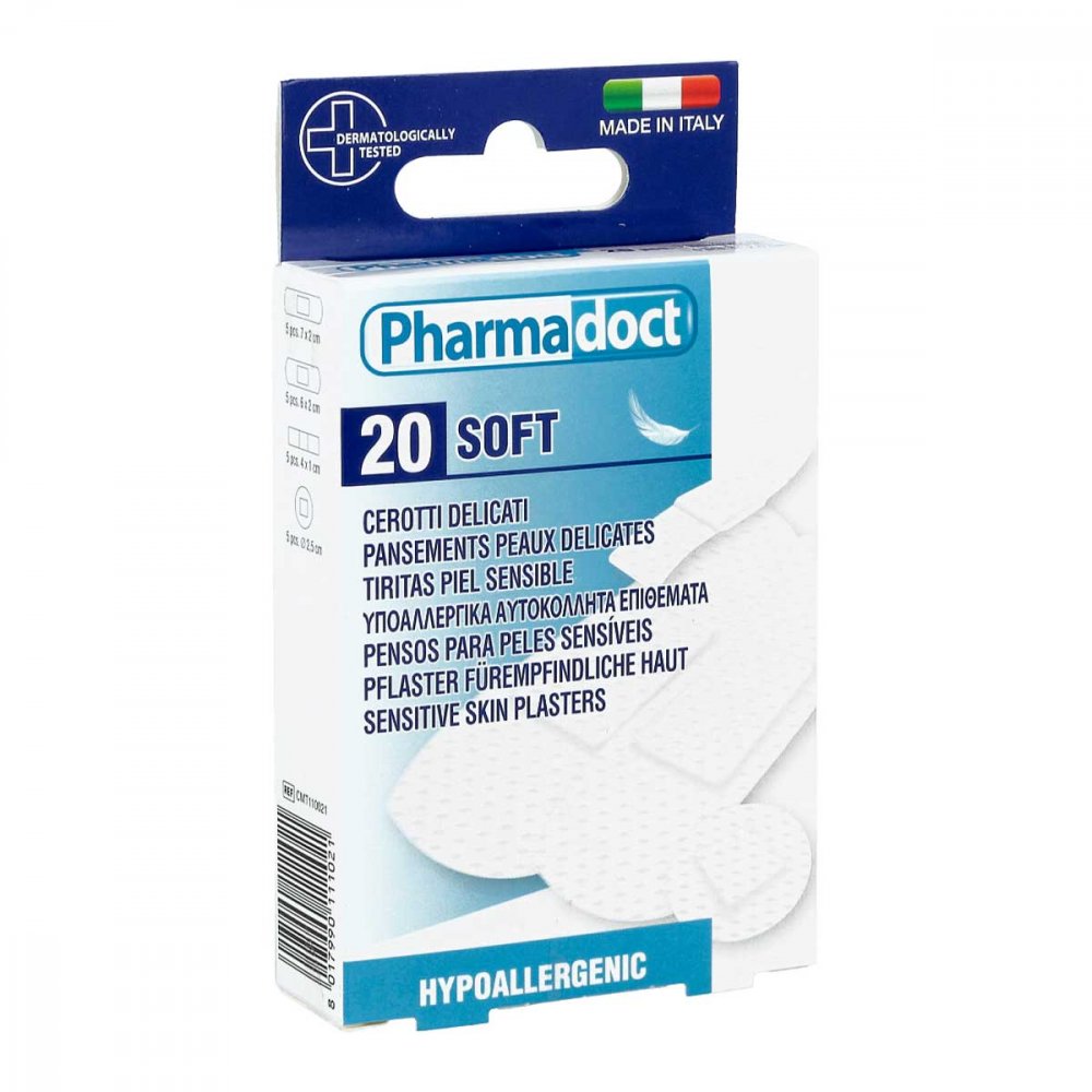Pflaster Hypoallergen 4 Größ.Wasserfest Weiß (20 stk)