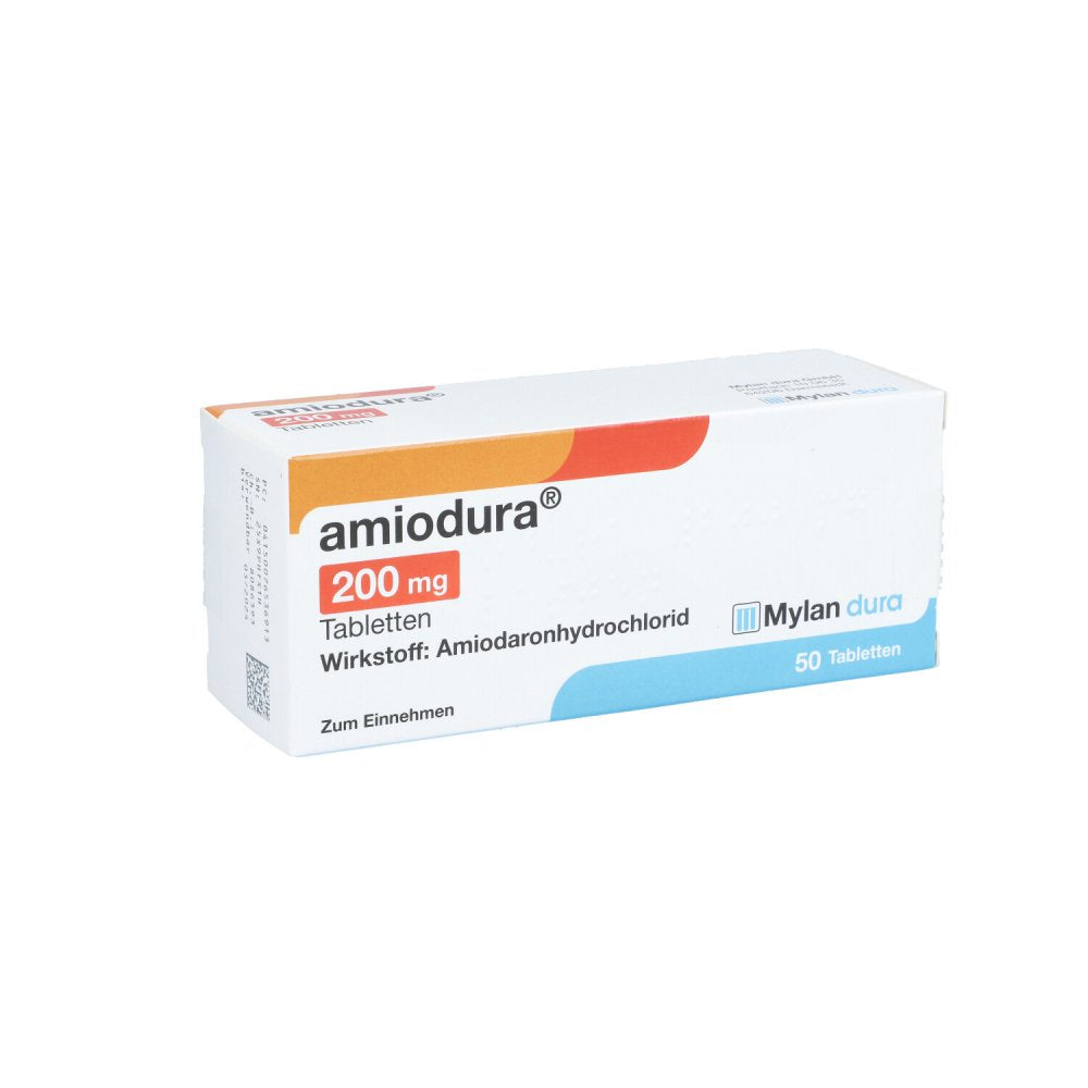 Das Produktfoto zeigt Amiodura 200 Mg Tabletten (50 stk) PZN 07653691