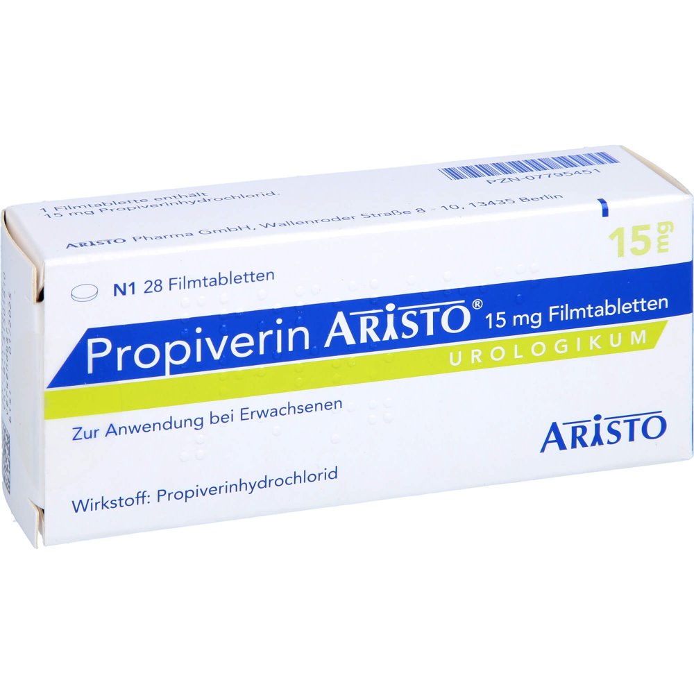 Propiverin Aristo 15 Mg Filmtabletten (28 stk)