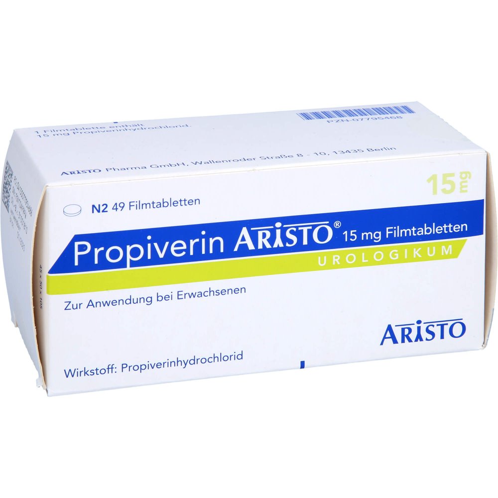 Propiverin Aristo 15 Mg Filmtabletten (49 stk)