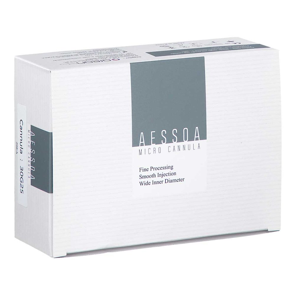 Das Produktfoto zeigt Aessoa stumpfe, flexible Kanüle 30G 25mm m. VSN (27G, 13mm) (20 stk) PZN 08102111