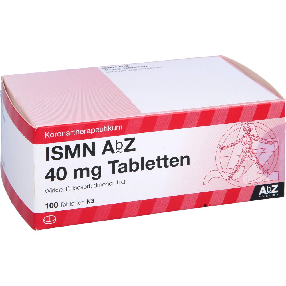 Das Produktfoto zeigt Ismn Abz 40 Mg Tabletten (100 stk) PZN 08494148